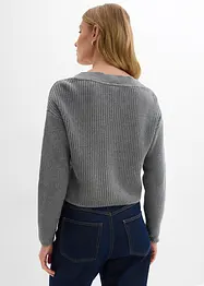 Grovstrikket cardigan i 100% bomull, bonprix