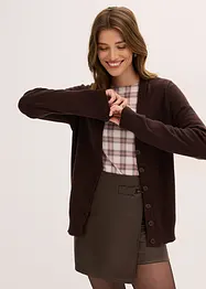 Lang strikkejakke av myk viskosemiks, bonprix