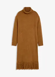 Strikket kjole med frynsekant, bonprix