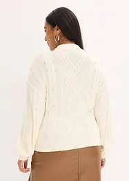 Oversized genser med flettemønster, bonprix