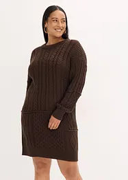 Strikkekjole med flettemønster, bonprix