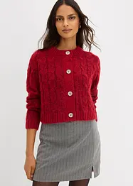 Grovstrikket cardigan i myk garnmiks med ull, bonprix