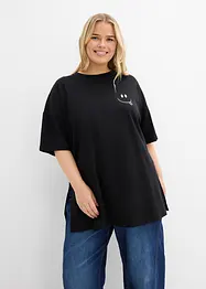 Oversized, lang topp i 100% økologisk bomull, bonprix