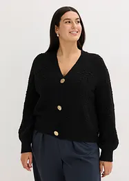 Cardigan med hullmønster, bonprix