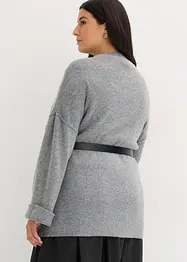 Kort strikkekåpe med belte, bonprix