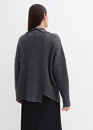 Genser med asymmetrisk fald og ullandel, bonprix
