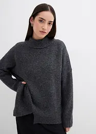 Genser med asymmetrisk fald og ullandel, bonprix