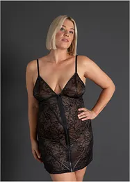 Kjole i blondemateriale med glidelås, bonprix