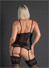 Korsett med strømpeholder + stringtruse (2-delt sett), bonprix