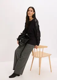 Finstrikket genser med paljetter, bonprix