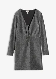 Minikjole i glittermateriale med knytebånd, bonprix