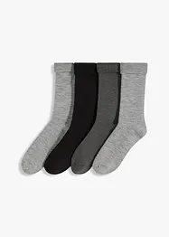 Termosokker med mansjetter som kan brettes ned og innvendig frotté (4-pack), bonprix