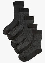 Sokker med skaft som ikke strammer og økologisk bomull (5-pack), bonprix