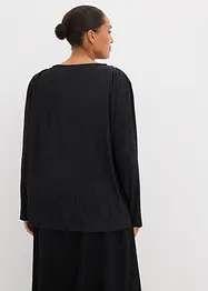 Langermet topp i strukturmateriale, bonprix