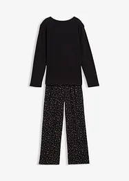 Pyjamas i myk bomull med glittertrykk, bonprix