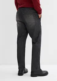 Regular Fit-pull on-jeans med flanellfôr, Straight, bonprix