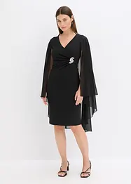 Minikjole med cape i tynn chiffon, bonprix