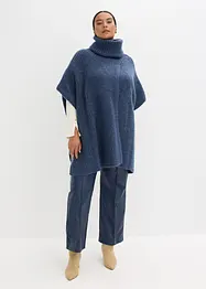 Poncho-genser med ullandel, bonprix