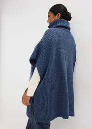 Poncho-genser med ullandel, bonprix