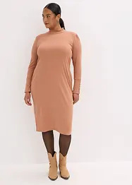 Ribbet jerseykjole i viskosemiks, bonprix