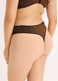 Stringtruse med høy midje i glittermateriale, bonprix