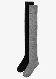 Overknee-strømper med økologisk bomull (2-pack), bonprix