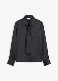 Skjorte i sateng med avtagbart slips (2-delt sett), bonprix