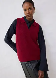 Finstrikket vest med alpakkaull, bonprix