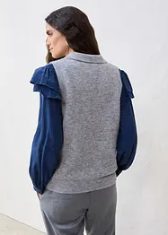 Finstrikket vest med alpakkaull, bonprix