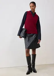 Finstrikket vest med alpakkaull, bonprix