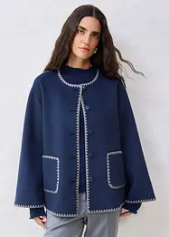 Ulljakke med pyntebroderi (todelt sett med skjerf), bonprix