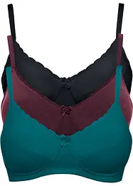 BH uten spiler med bomull (3-pack), bonprix