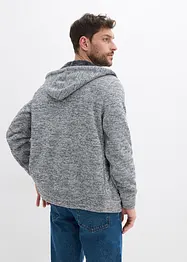 Sweatjakke med hette og teddyfôr, bonprix