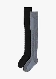 Overknee-strømper med økologisk bomull (2 par), bonprix