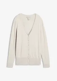 Finstrikket cardigan med knappestolpe, bonprix