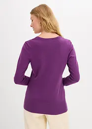 Finstrikket cardigan med knappestolpe, bonprix