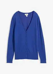 Finstrikket cardigan med knappestolpe, bonprix
