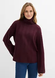Ribbestrikket genser med høy hals, bonprix