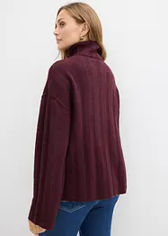 Ribbestrikket genser med høy hals, bonprix