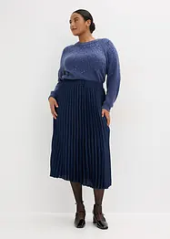 Plissert skjørt i tynn sateng, bonprix