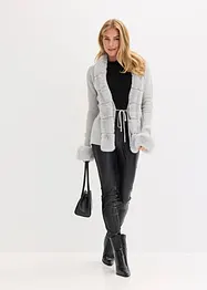 Cardigan med fuskepels, bonprix