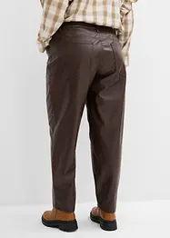 Barrel bukse i imitert skinn, Mid Waist, bonprix
