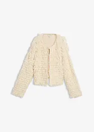 Grovstrikket jakke i curly fuskepels-stil, bonprix