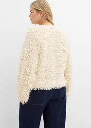 Grovstrikket jakke i curly fuskepels-stil, bonprix
