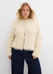 Grovstrikket jakke i curly fuskepels-stil, bonprix
