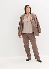 Tunika i glinsende sateng med biser, bonprix