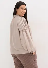 Tunika i glinsende sateng med biser, bonprix