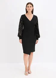 Midikjole med paljettbroderier på ermene, bonprix
