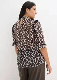 Topp av myk mesh med blonde, bonprix