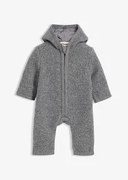 Babyoverall i ullstil med hette, bonprix